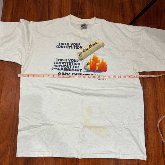 Oneita Vintage Constitution 2nd Amendment Size XL 93 - Picture 8 of 9